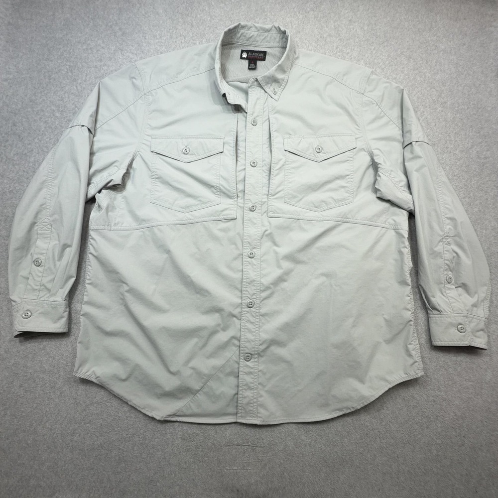 Alaskan Hardgear Silverstrike Work Shirt Men XXL Gray Long Sleeve Vented Pockets